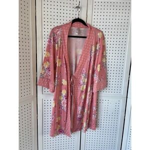 Women's Size Sm Flora Nikrooz Wrap Midi Robe Super Soft Comfortable Fit Floral